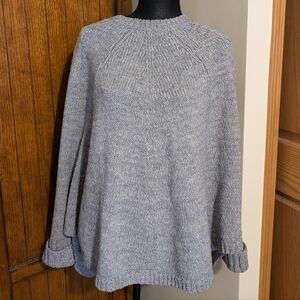 MICHAEL KORS Poncho Sweater, Light Blue Grey, Wmn S/M, EUC!